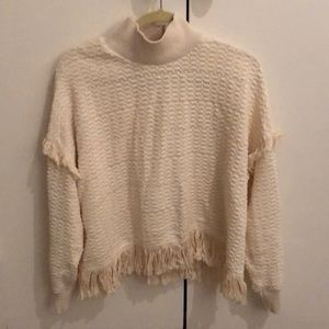 Zara white fringe sweater